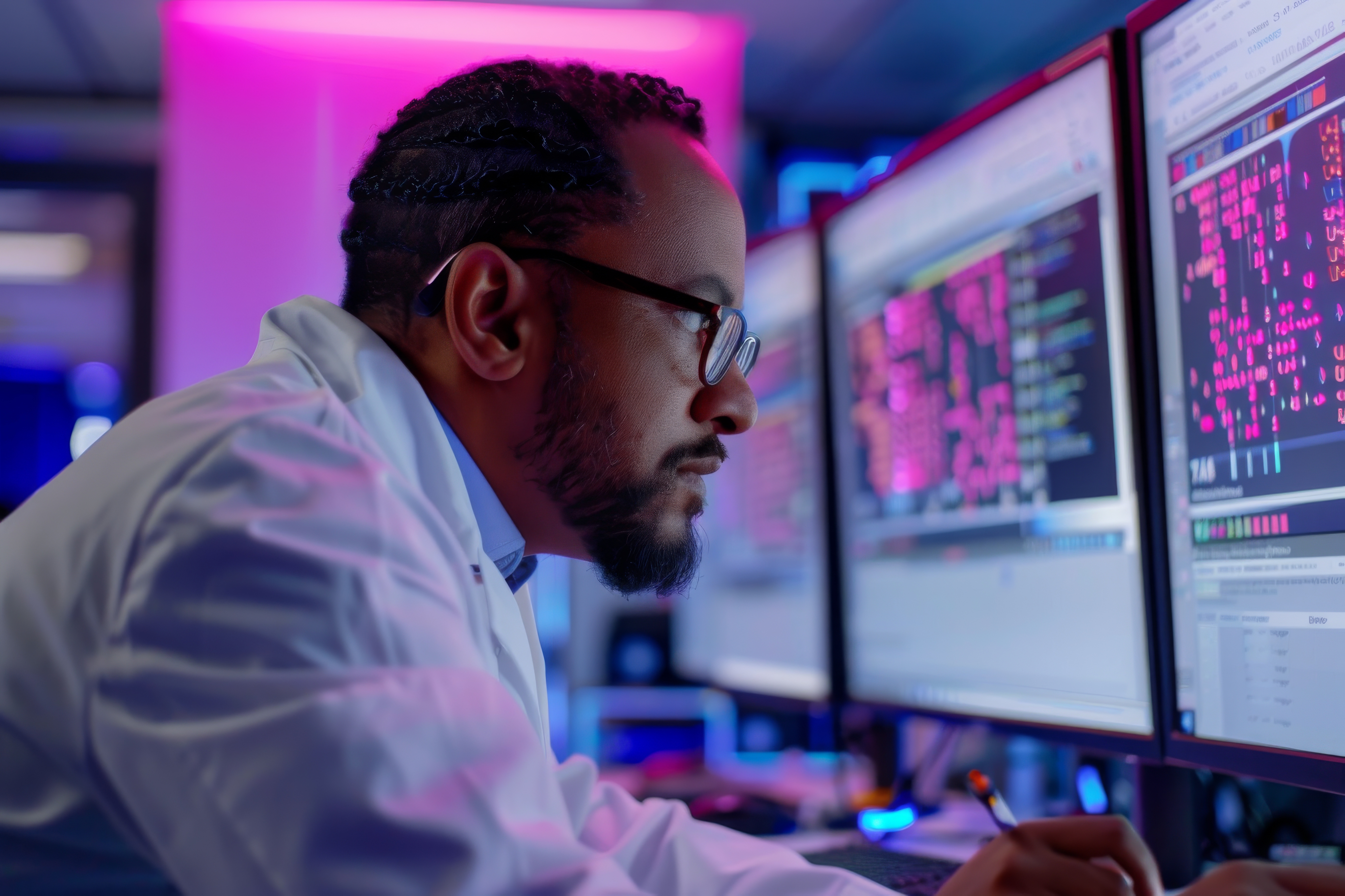 Applied Professional Software Testing — learner analysing results on screen.